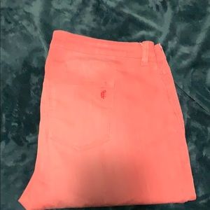 Molly & Isadora coral skinny jeans